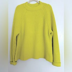 Banana Republic chunky chartreuse sweater NWT